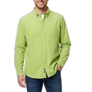 Paradise Collection Bright Green Fine Wale Corduroy Classic LS Shirt Size XXL